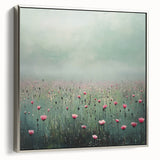 Abstract floral framed canvas artwork with a silver frame, showcasing vibrant colors and intricate designs, perfect for modern home decor. The side view highlights the depth and texture of the piece, enhancing its visual appeal and elegance in any interior setting.