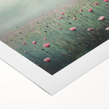 Abstract floral design on rolled canvas, showcasing vibrant colors and intricate patterns, elegantly packaged in a protective cardboard tube for easy display. Ideal for modern home decor.