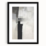 Abstract minimalist wall art framed with a mat, showcasing soft pastel colors and geometric shapes, perfect for modern home decor or office aesthetics.