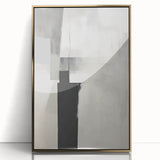 Framed abstract minimalist wall art featuring a gold design, set against a sleek acrylic background, perfect for modern home decor and interior styling.