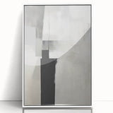 Abstract minimalist wall art framed in acrylic, showcasing a sleek white design. Ideal for modern decor, it enhances any space with its elegant simplicity.
