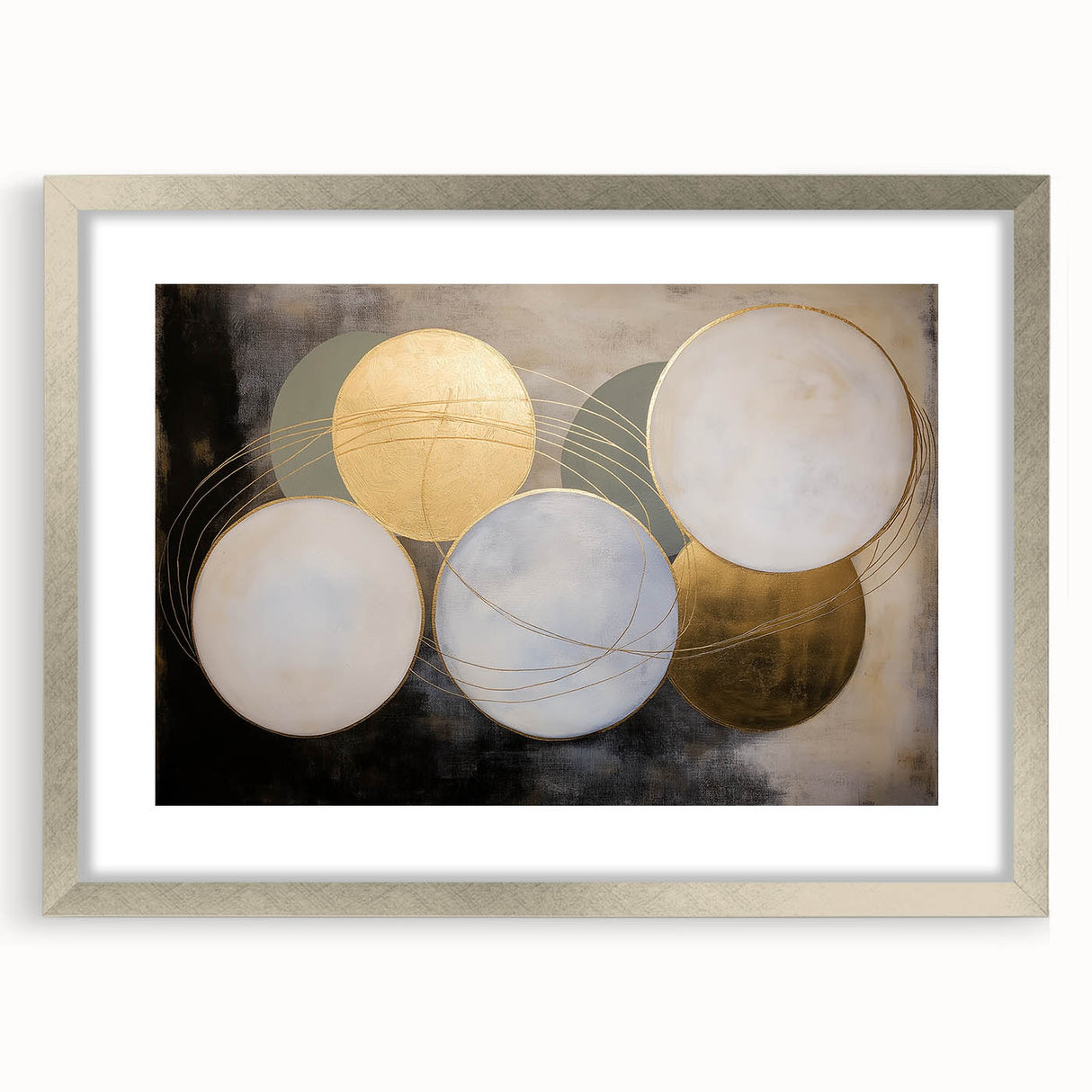 Luxury Geometric Wall Art - Abstract Gold & Blue Canvas Print