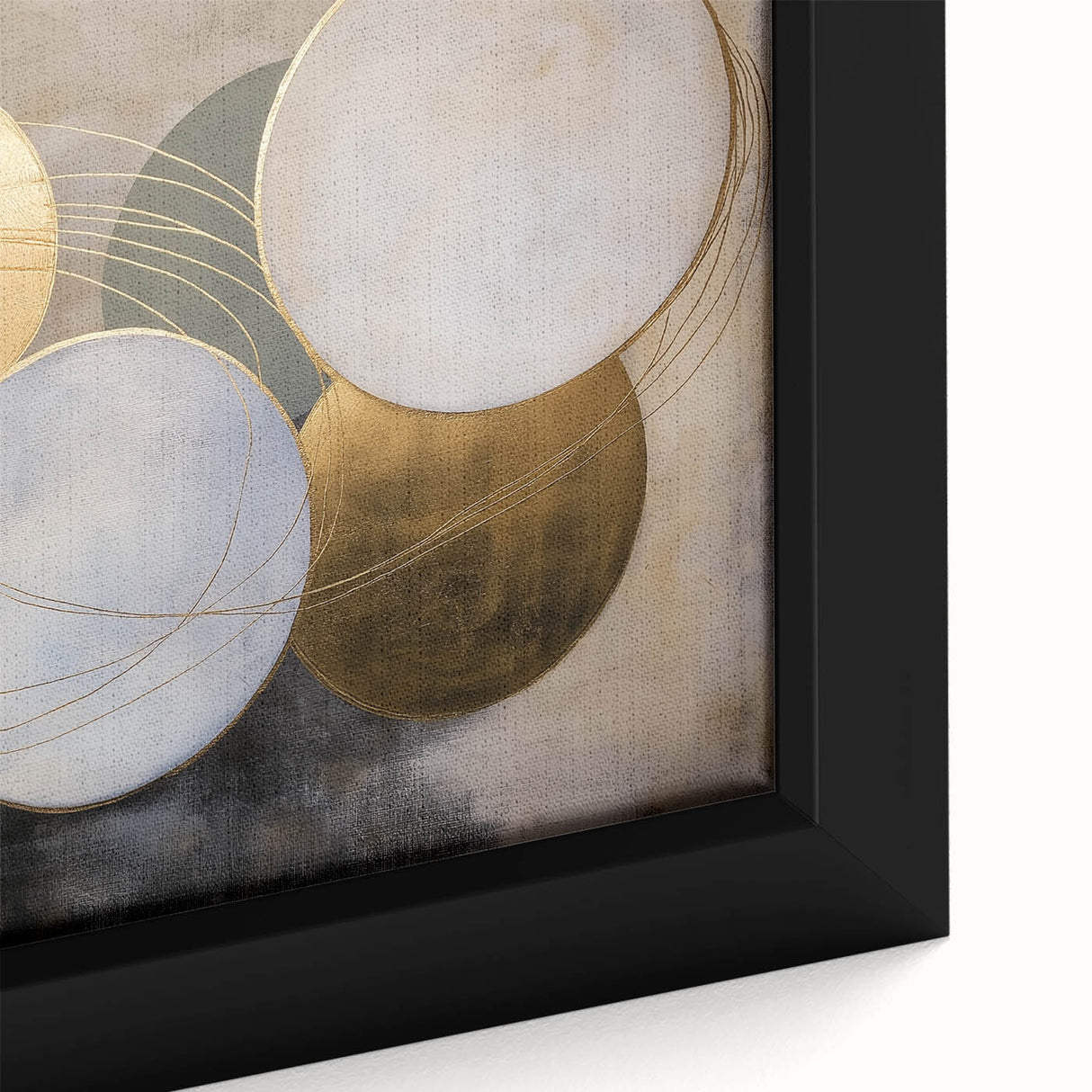 Luxury Geometric Wall Art - Abstract Gold & Blue Canvas Print