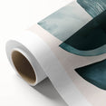 Abstract minimalist wall art on rolled canvas showcasing soft pastel colors and geometric shapes, ideal for modern home decor, presented in a protective cardboard tube.