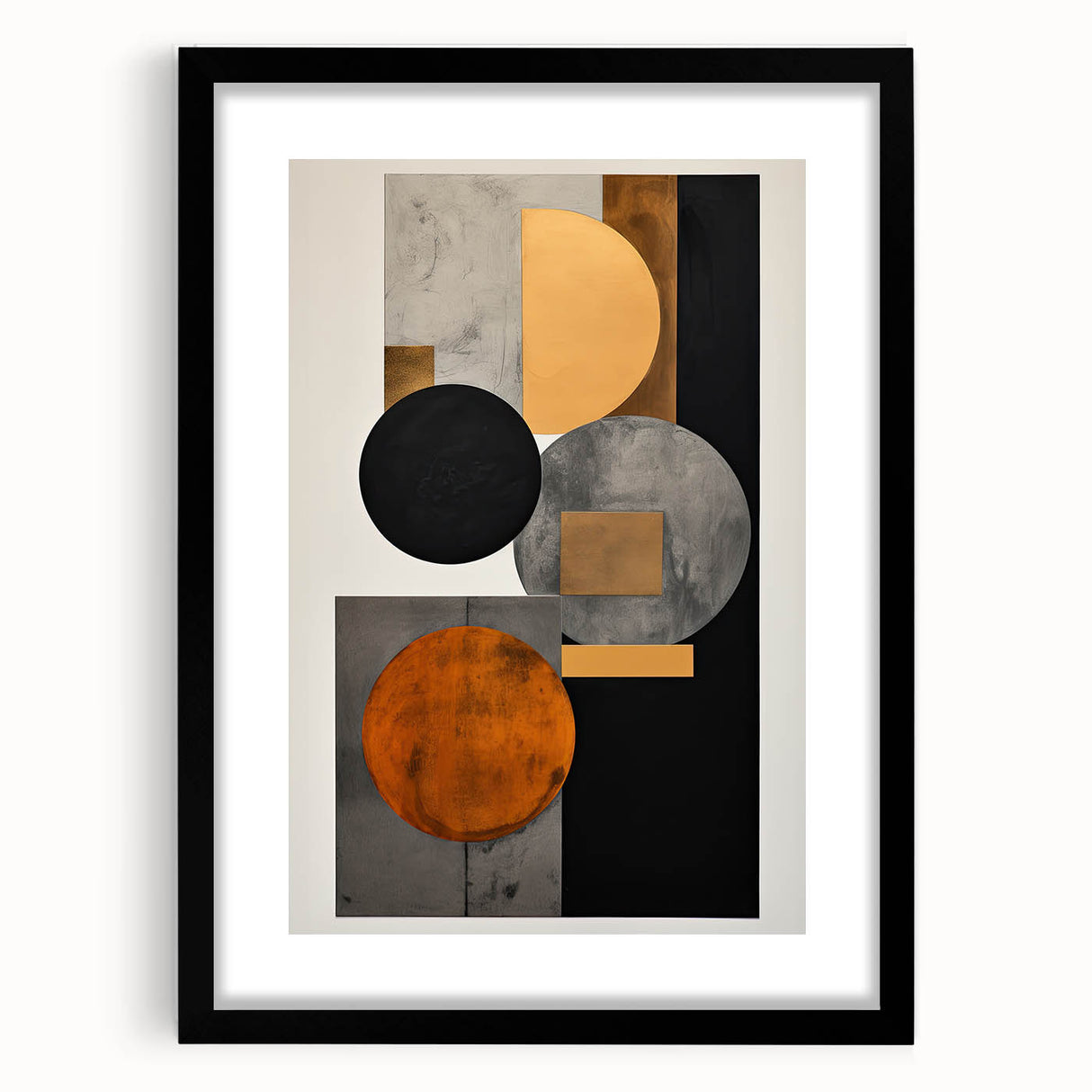 Customizable Dining Area Prints - Black & Gold Geometric Art