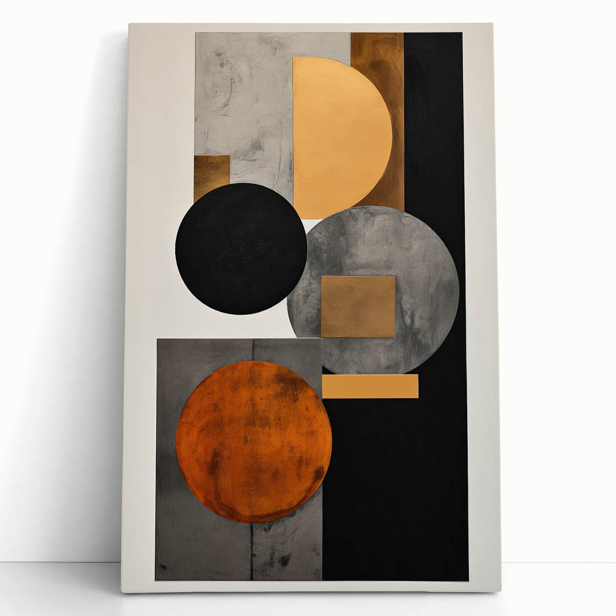 Customizable Dining Area Prints - Black & Gold Geometric Art