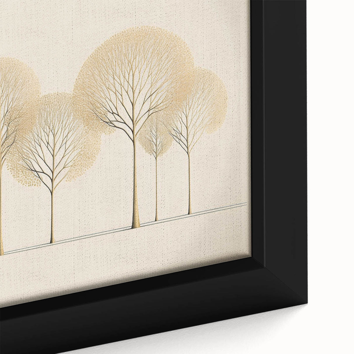 Minimalist Gold Tree Wall Art - Modern Canvas Print for Living Room