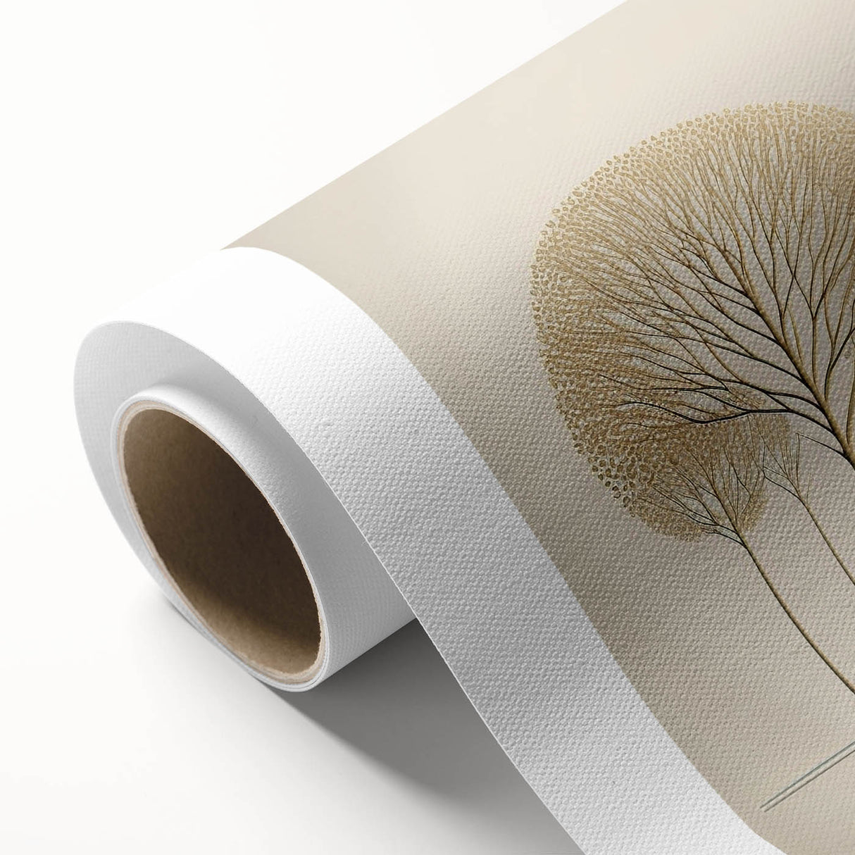 Minimalist Gold Tree Wall Art - Modern Canvas Print for Living Room