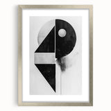 Abstract minimalist wall art framed in silver, featuring soft shades of gray and white, ideal for modern home decor. Perfectly complements contemporary interiors.