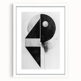 Abstract minimalist wall art framed in white with a mat, showcasing a modern design perfect for contemporary home decor. Ideal for stylish living spaces.