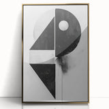 Framed acrylic wall art featuring a minimalist abstract design with gold accents, ideal for modern home decor. Perfect for enhancing living spaces with elegance.