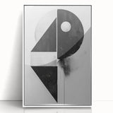 Framed acrylic wall art featuring a minimalist abstract design in white tones, perfect for modern decor, displayed from a front view to highlight its sleek style.