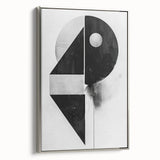 Framed abstract minimalist wall art in silver tones, showcasing a sleek design that enhances modern interiors, ideal for home or office decor.