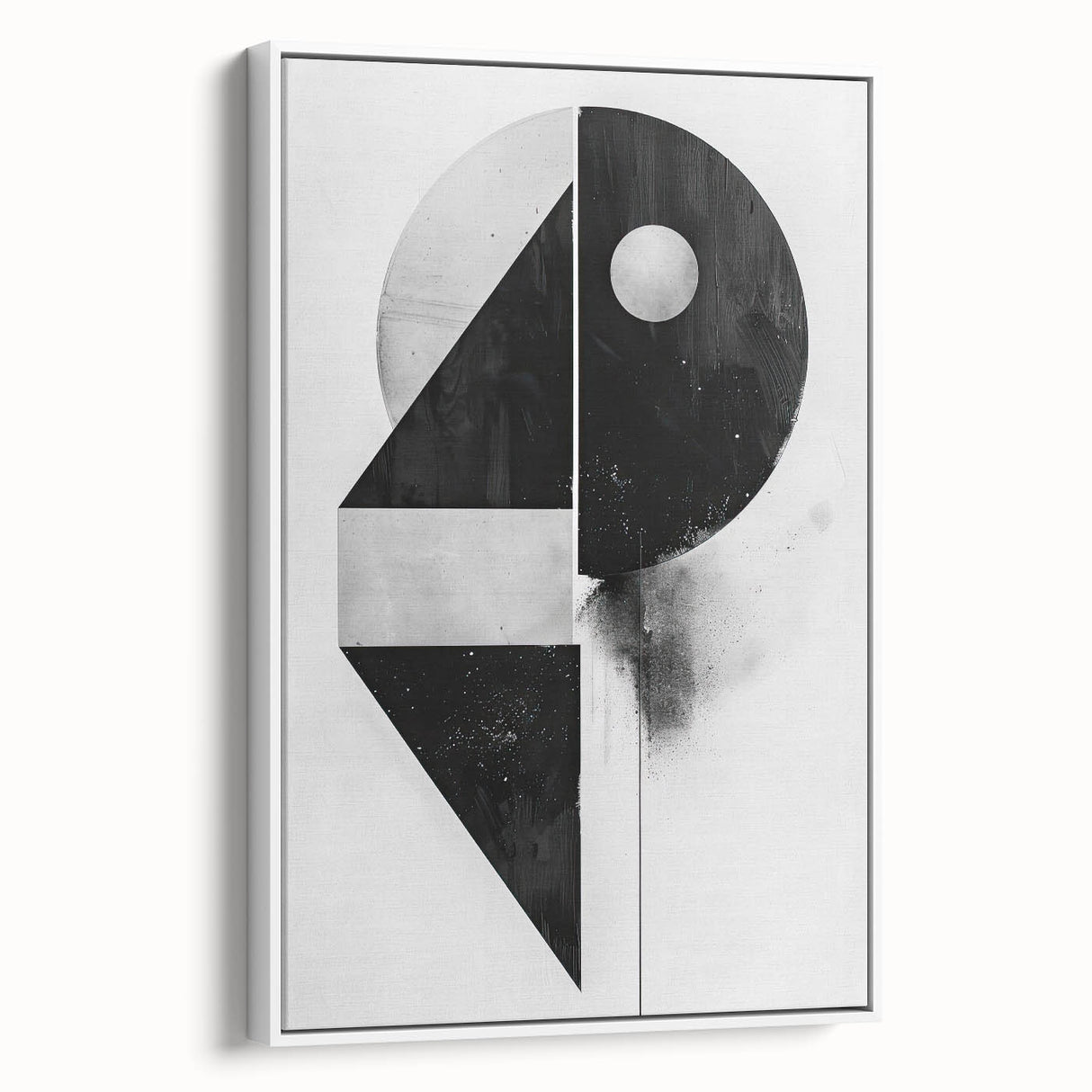 Framed abstract minimalist wall art in a sleek white frame, showcasing a modern design with soft pastel colors, ideal for contemporary home decor.