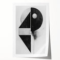 Abstract minimalist wall art print showcasing soft pastel colors and geometric shapes, rolled up for easy shipping in a protective tube, perfect for modern decor.