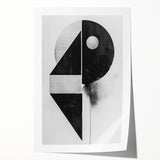 Abstract minimalist wall art print showcasing soft pastel colors and geometric shapes, rolled up for easy shipping in a protective tube, perfect for modern decor.