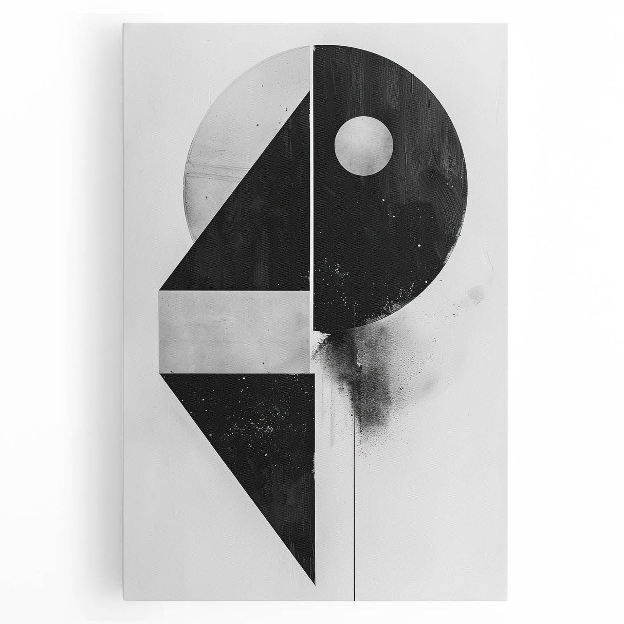 Abstract minimalist wall art featuring soft earth tones and geometric shapes, printed on stretched canvas, enhancing modern decor with a sophisticated touch.