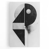 Abstract minimalist wall art featuring soft earth tones and geometric shapes, printed on stretched canvas, enhancing modern decor with a sophisticated touch.