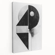 Abstract minimalist wall art on stretched canvas, showcasing soft pastel colors and geometric shapes, perfect for modern home decor and enhancing interior aesthetics. The side view highlights the canvas depth, ideal for gallery walls or contemporary spaces.