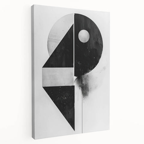 Abstract minimalist wall art on stretched canvas, showcasing soft pastel colors and geometric shapes, perfect for modern home decor and enhancing interior aesthetics. The side view highlights the canvas depth, ideal for gallery walls or contemporary spaces.