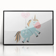 Floating Unicorn Girls Room Wall Art - Whimsical Nursery Print