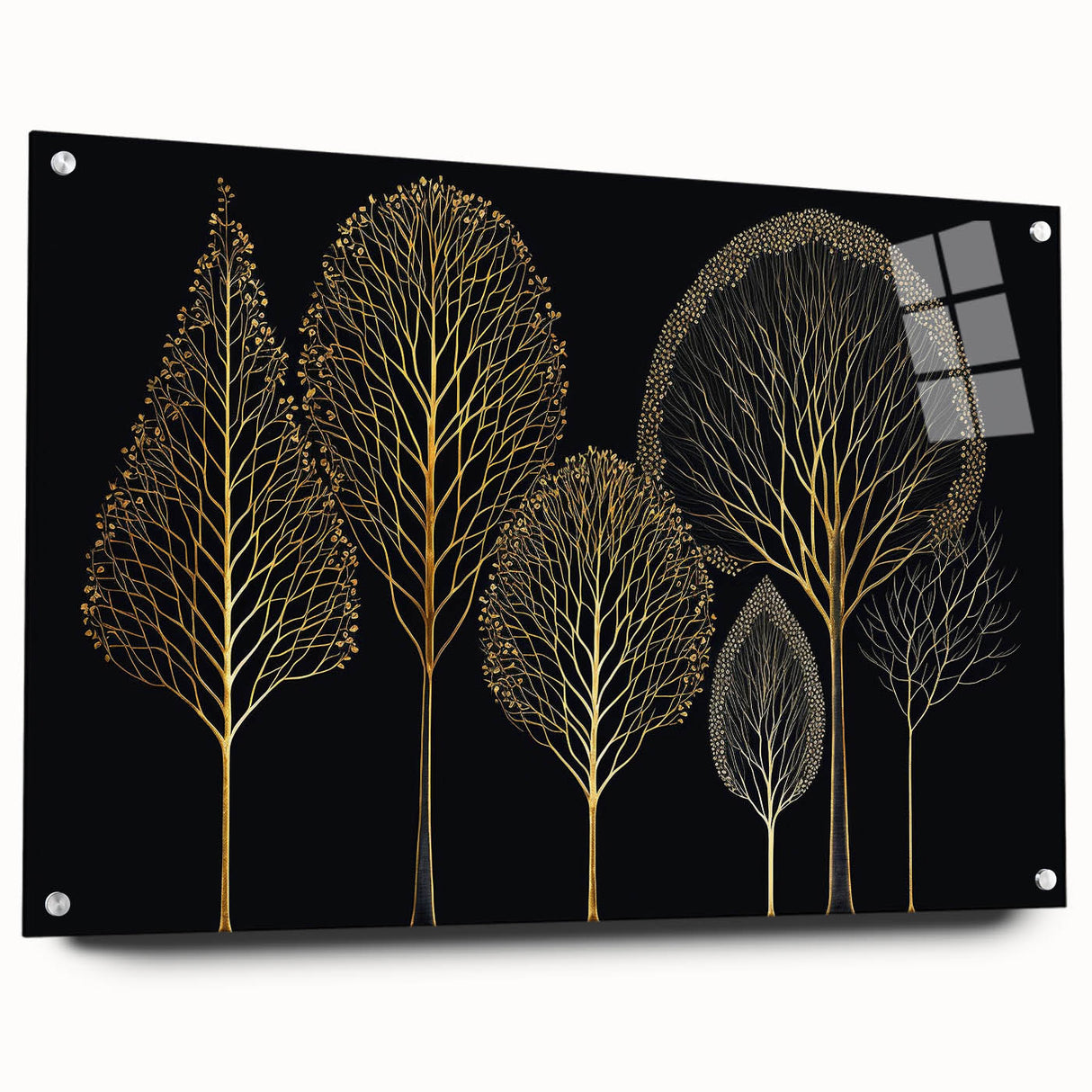 Luxury Gold Tree Wall Art - Modern Abstract Canvas for Living Room