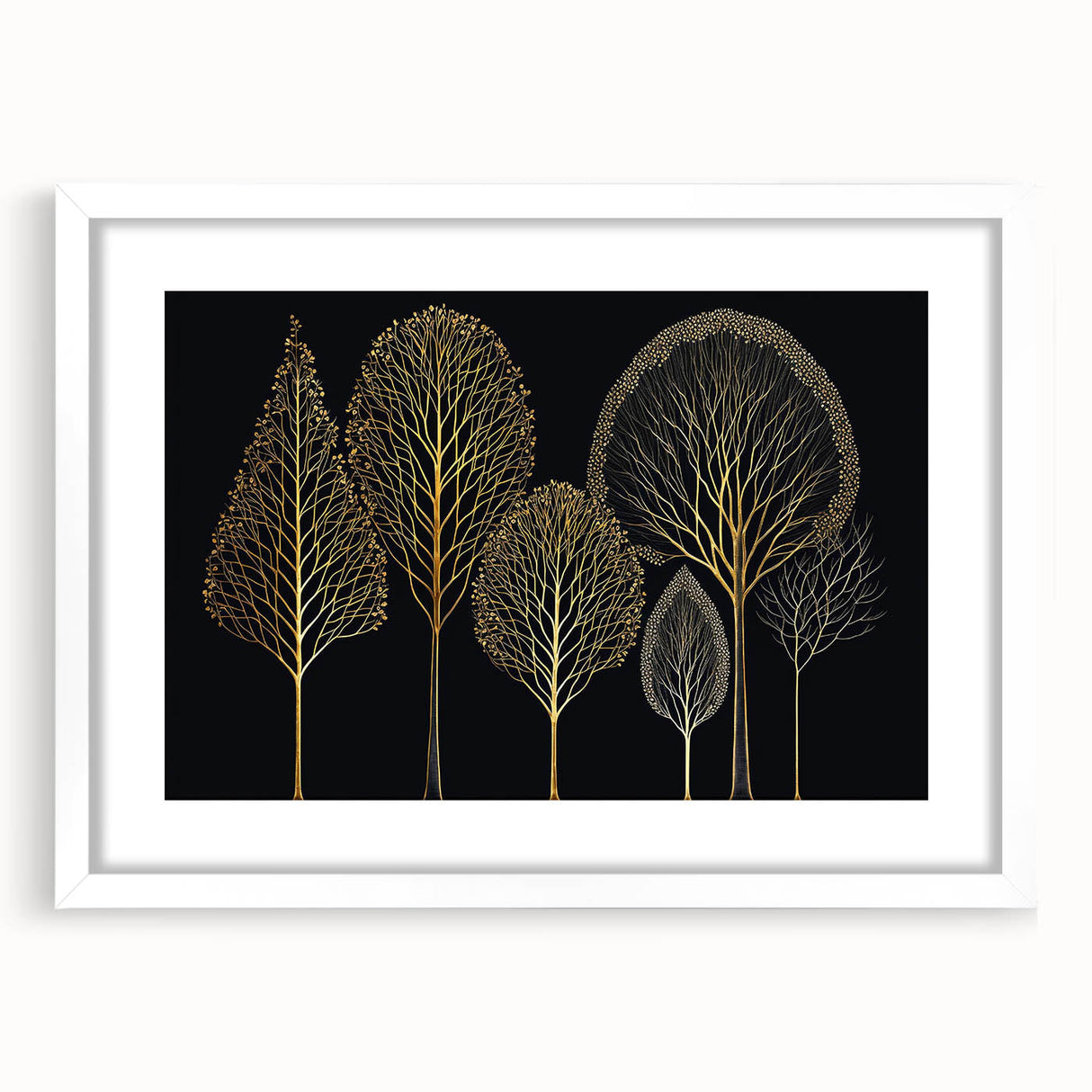 Luxury Gold Tree Wall Art - Modern Abstract Canvas for Living Room
