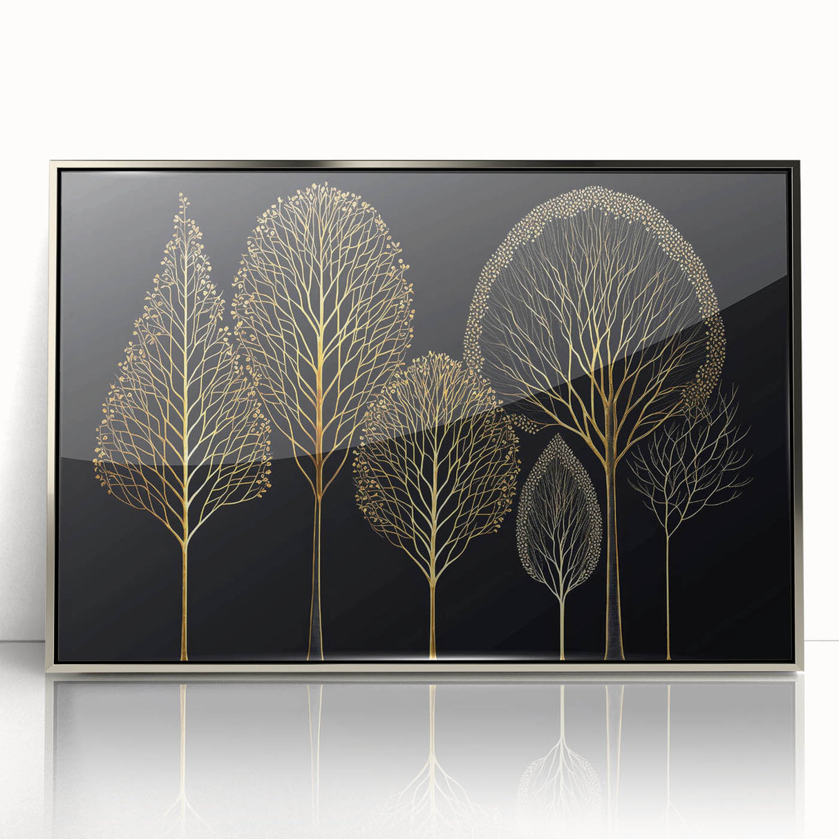 Luxury Gold Tree Wall Art - Modern Abstract Canvas for Living Room