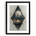 Abstract minimalist wall art framed in black, featuring a sleek design and matting, ideal for modern home decor. Perfect for enhancing contemporary interiors.