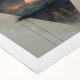 Abstract minimalist wall art on rolled canvas, showcasing soft neutral tones and geometric shapes, perfect for modern home decor. Packaged securely in a sturdy cardboard tube.