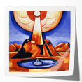 Modern Wall Art – Radiant Abstract Landscape in Bold Blues and Oranges