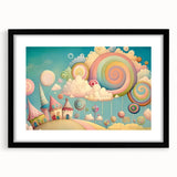 Whimsical Candy Land Girls Room Wall Art - Fantasy Nursery Print