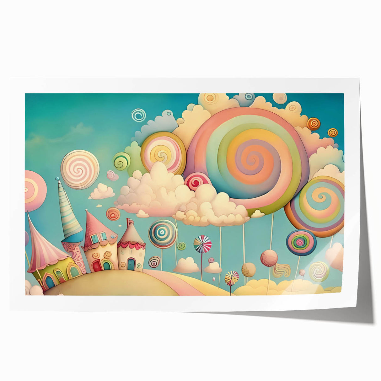 Whimsical Candy Land Girls Room Wall Art - Fantasy Nursery Print