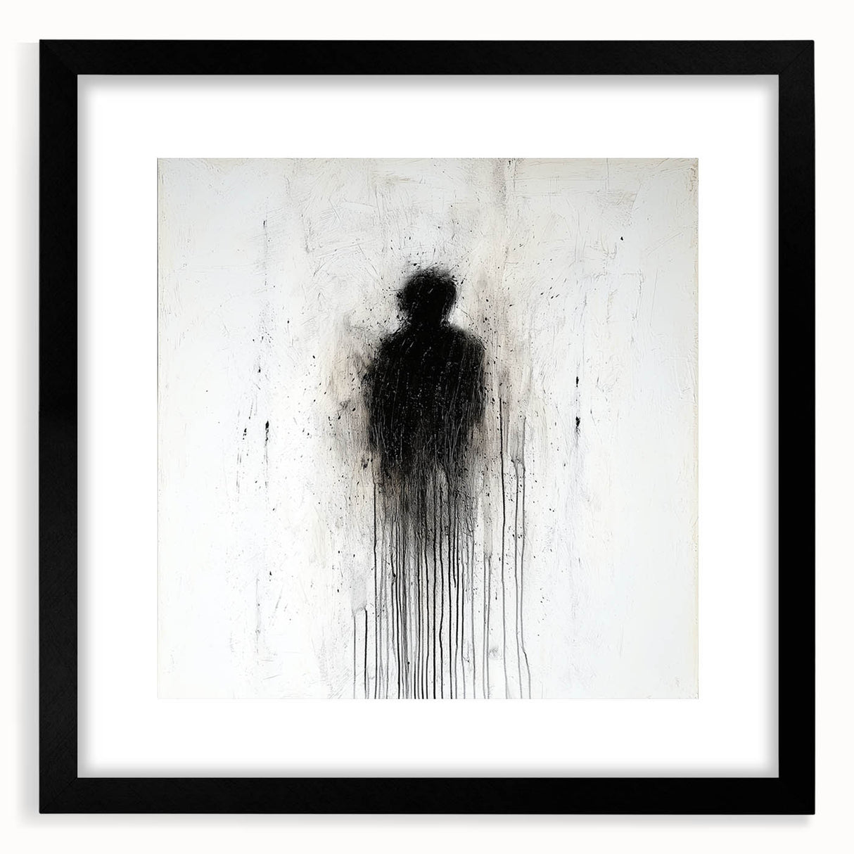 Modern Abstract Silhouette Wall Art - Black & White Canvas Print