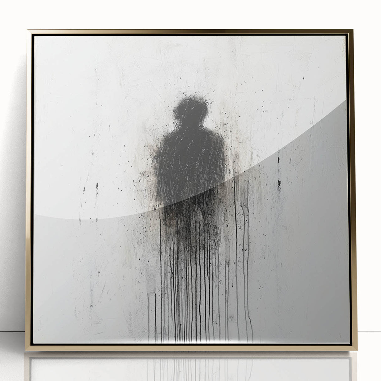 Modern Abstract Silhouette Wall Art - Black & White Canvas Print