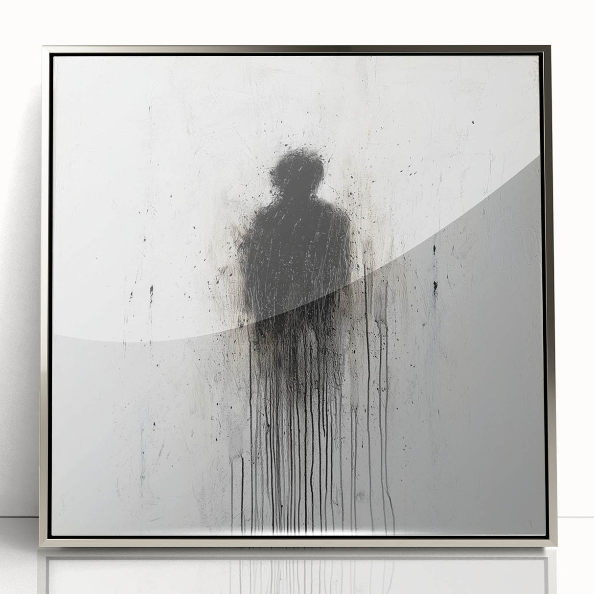 Modern Abstract Silhouette Wall Art - Black & White Canvas Print