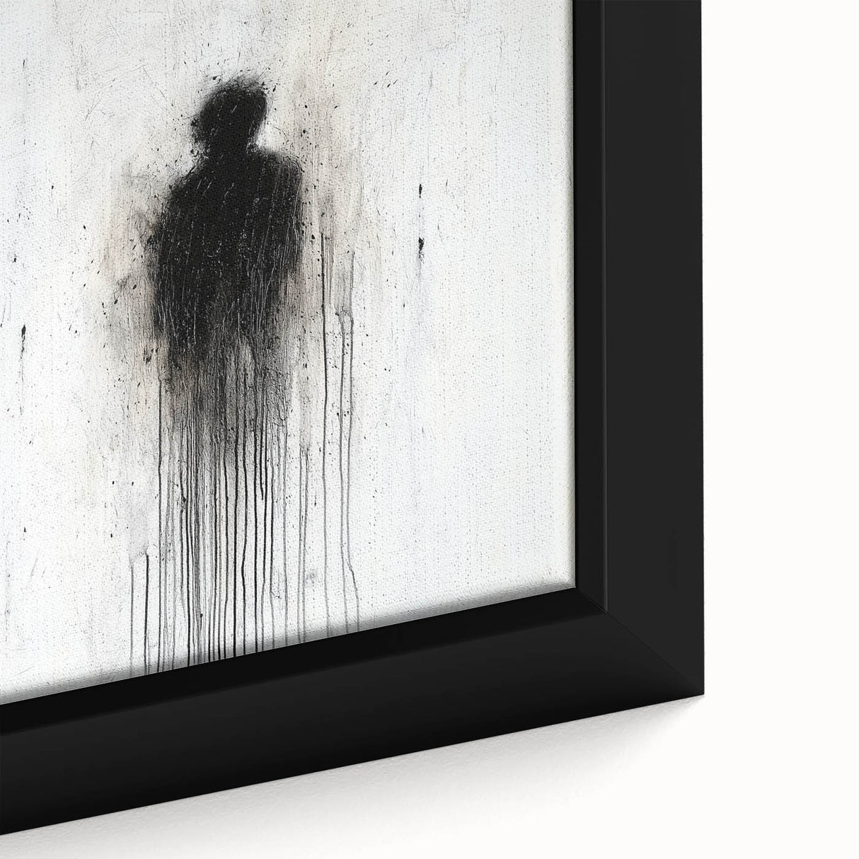 Modern Abstract Silhouette Wall Art - Black & White Canvas Print