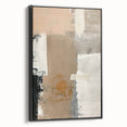 Framed abstract minimalist wall art in black, showcasing a sleek side view, perfect for modern decor. Ideal for enhancing contemporary living spaces.