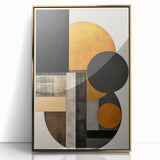 Elegant Dining Room Art Prints - Black & Gold Geometric Canvas