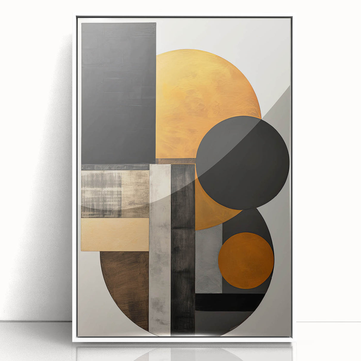 Elegant Dining Room Art Prints - Black & Gold Geometric Canvas