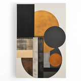 Elegant Dining Room Art Prints - Black & Gold Geometric Canvas
