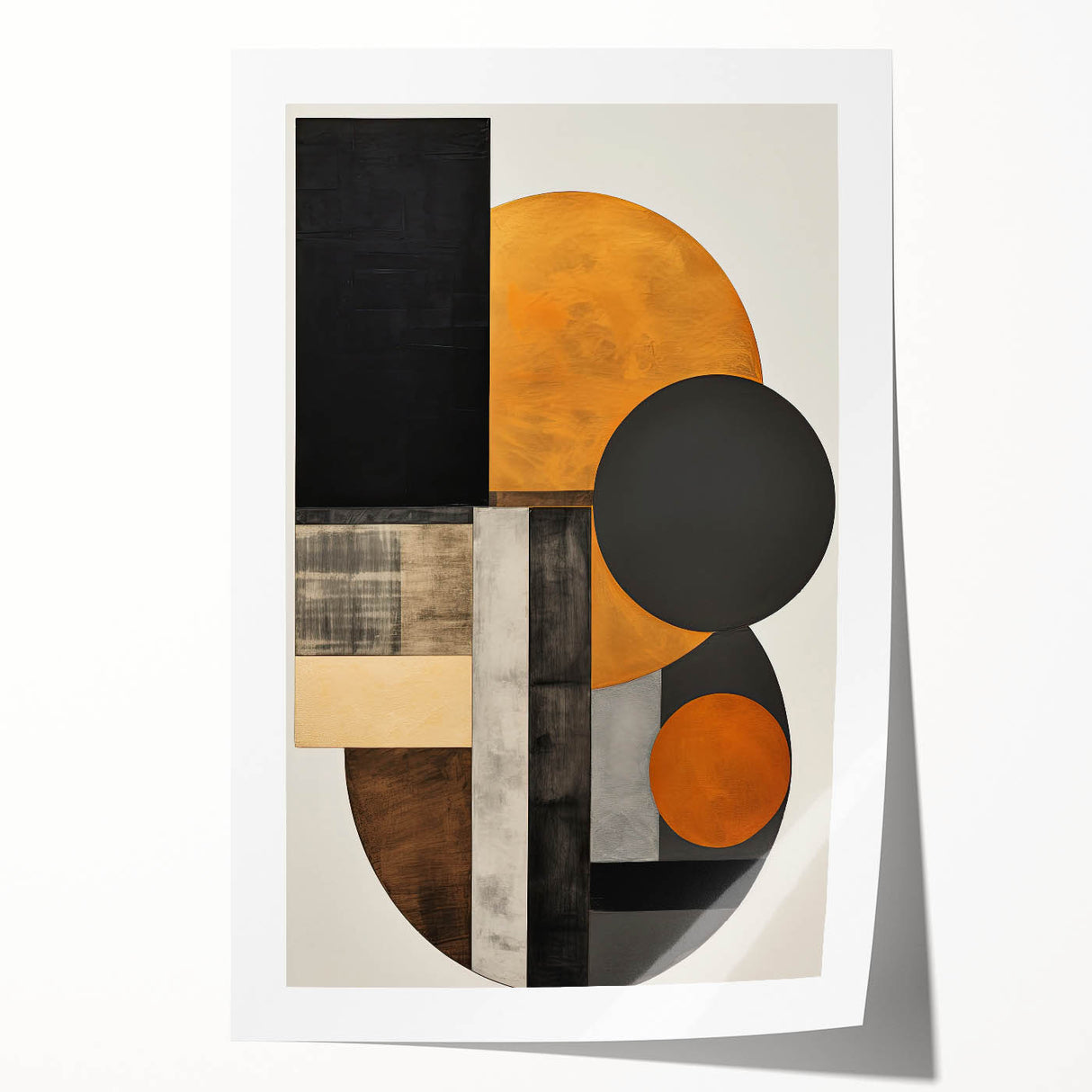 Elegant Dining Room Art Prints - Black & Gold Geometric Canvas