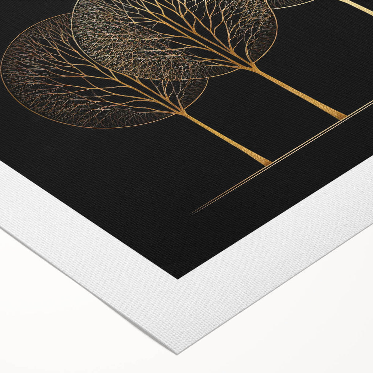 Elegant Gold Tree Wall Art - Modern Abstract Canvas for Living Room