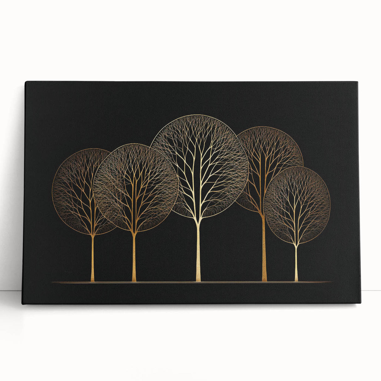 Elegant Gold Tree Wall Art - Modern Abstract Canvas for Living Room