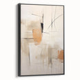 Framed canvas showcasing a stunning abstract minimalist wall art design with a sleek black frame. The piece features soft lines and muted colors, perfect for modern home decor.