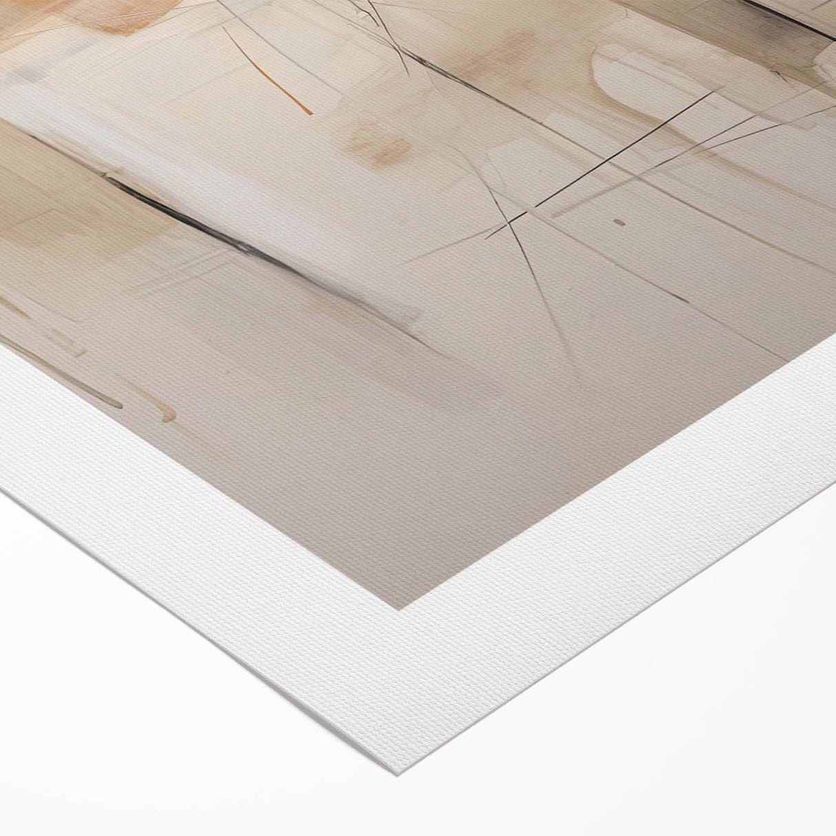 Abstract minimalist wall art on rolled canvas showcasing soft pastel colors and geometric shapes, perfect for modern home decor, packaged securely in a cardboard tube.
