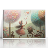 Whimsical Girl and Bubbles Wall Art - Dreamy Nursery Print