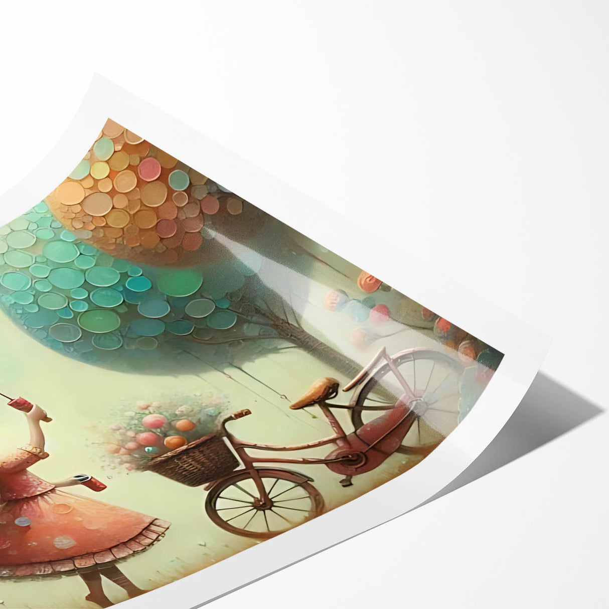 Whimsical Girl and Bubbles Wall Art - Dreamy Nursery Print