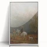 Romanticism Art - A Traveller and a Shepherd in a Landscape