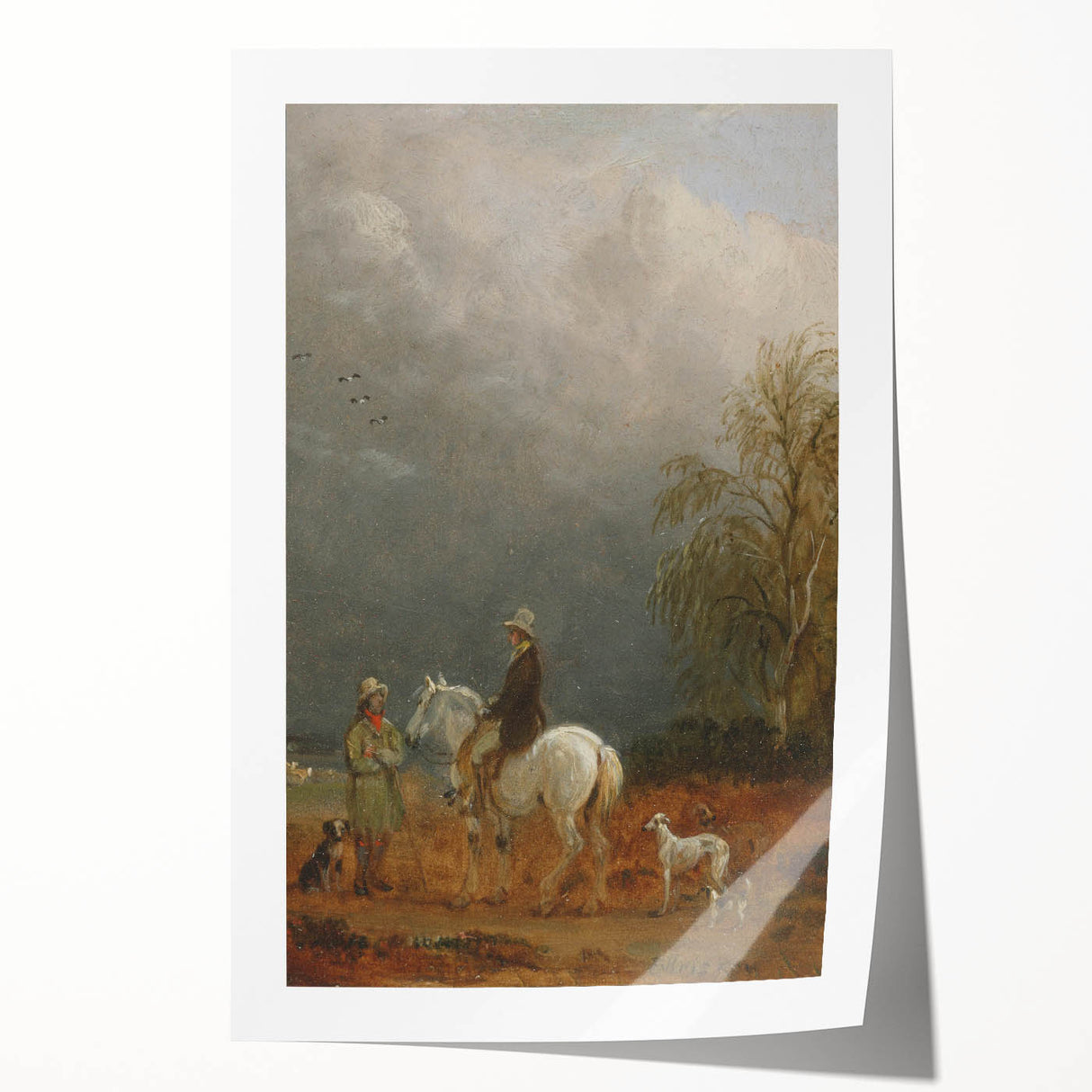 Romanticism Art - A Traveller and a Shepherd in a Landscape